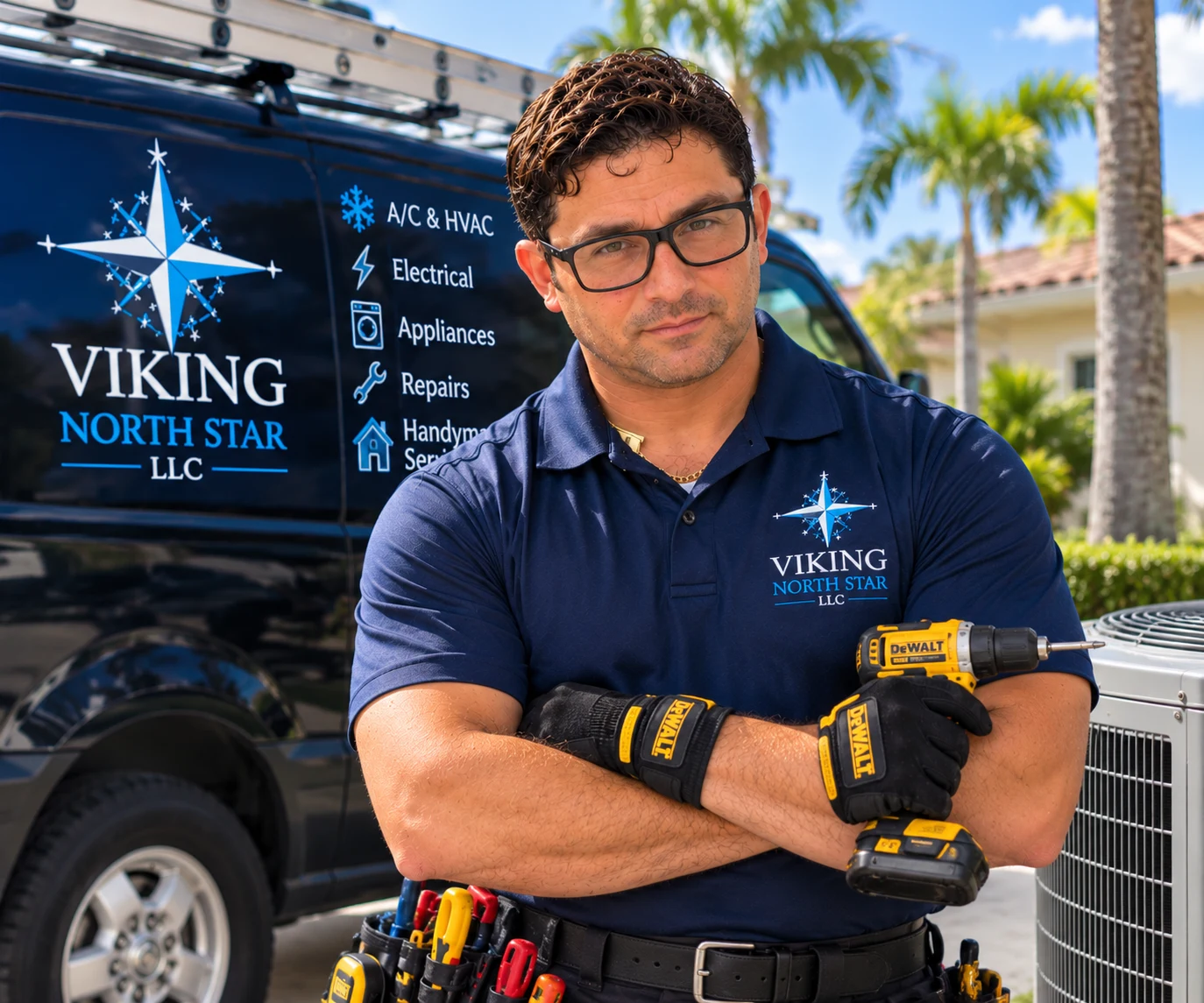 Odin Martínez with the Viking North Star service vehicle